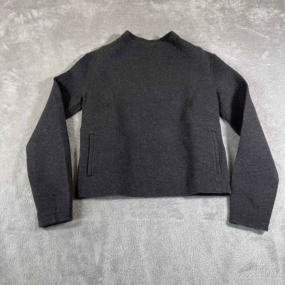 Lululemon City Bound Turtleneck Sweater Womens 4 Heathered Black Pullover Winter